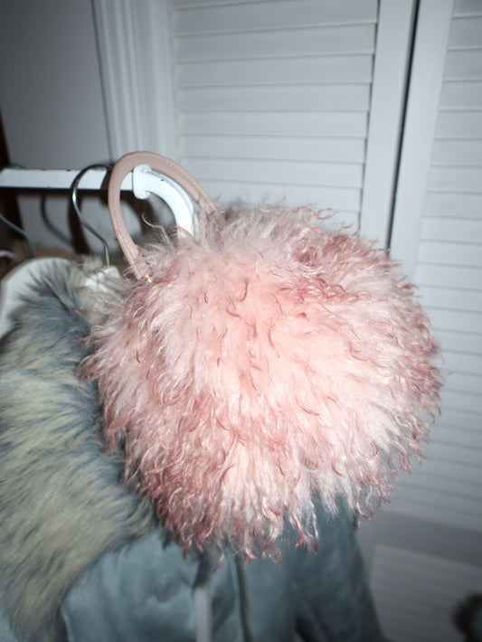 Sheep fur pon pon bag