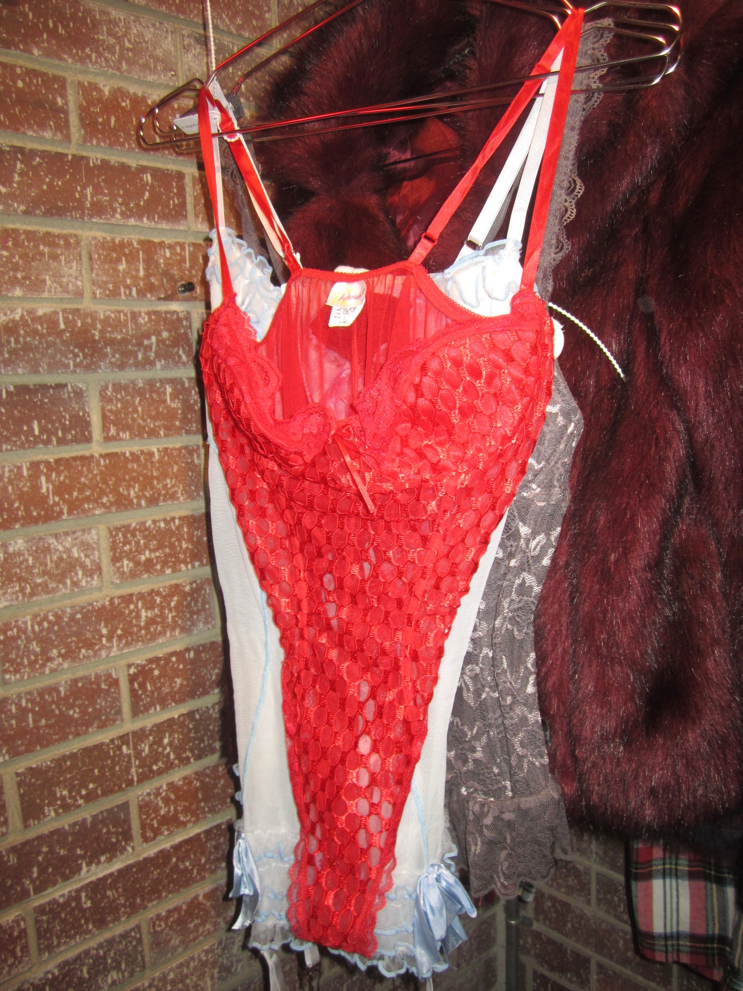 Frederick's of Hollywood Red Scale Lace teddy