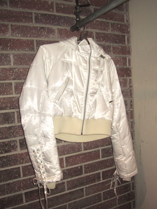 00s Bebe white cropped jacket