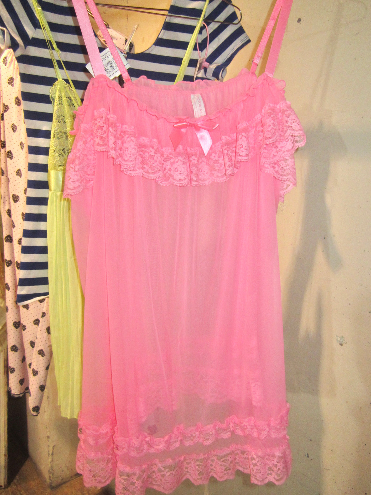 Hot Pink Lace Slip Top