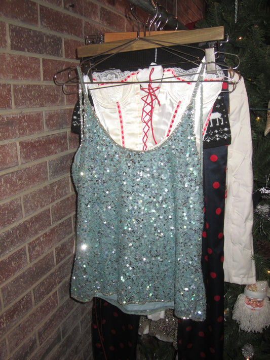 Glossy fever sequin tank