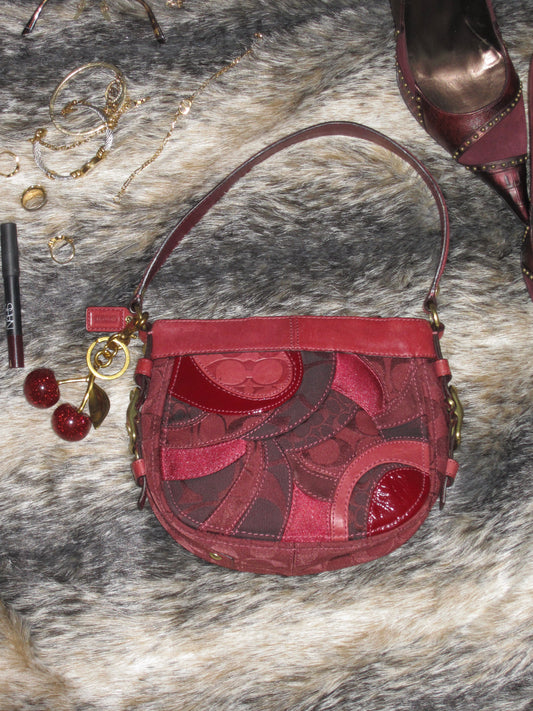 Old coach cherry leather bag