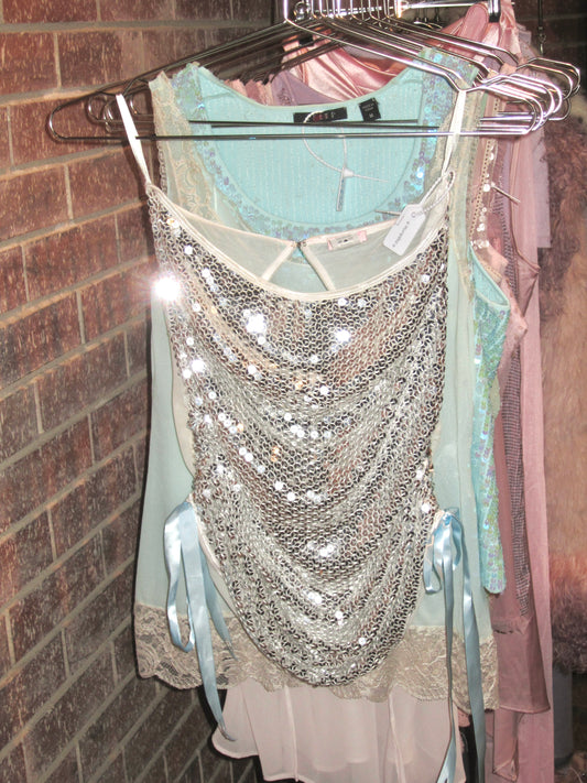 00s US vintage Hollywood sequin top