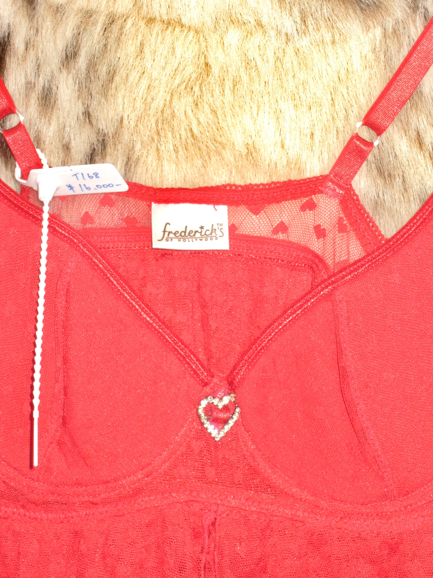 Red heart lingerie top from fredrick's of Hollywood