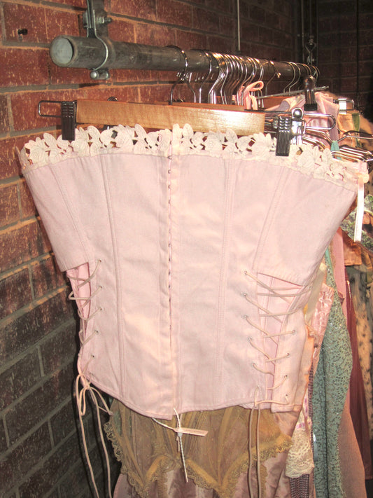 DREAMGIRL deadstock suede pink corset top