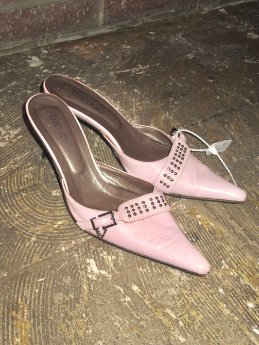 00s milk pink leather mule