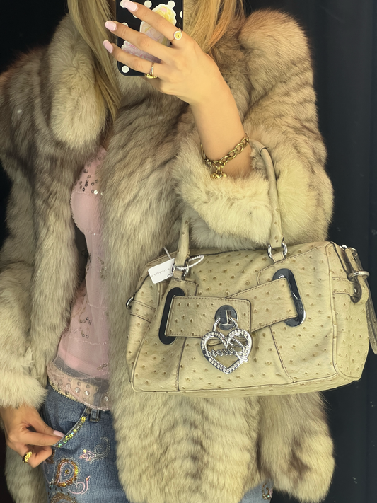 Y2K guess ostrich handbag