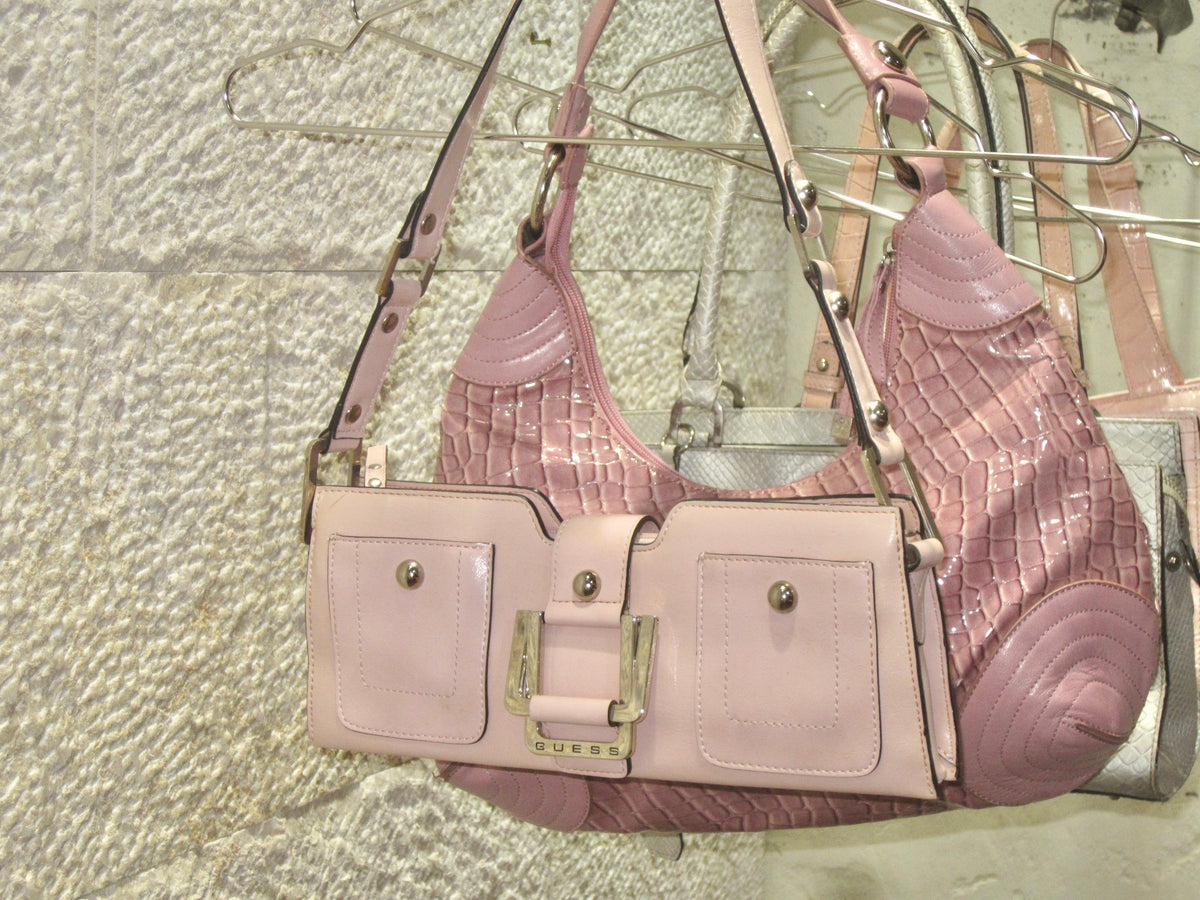 Pink Double Pocket Buckle Shoulder Bag