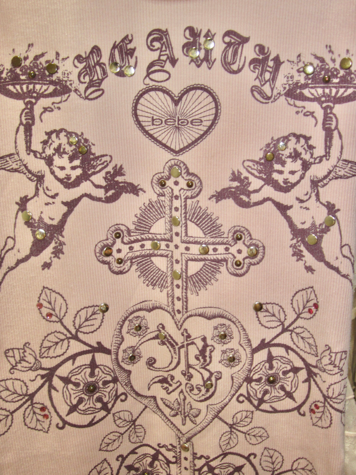 Pink Cherub Cross Stud Tank