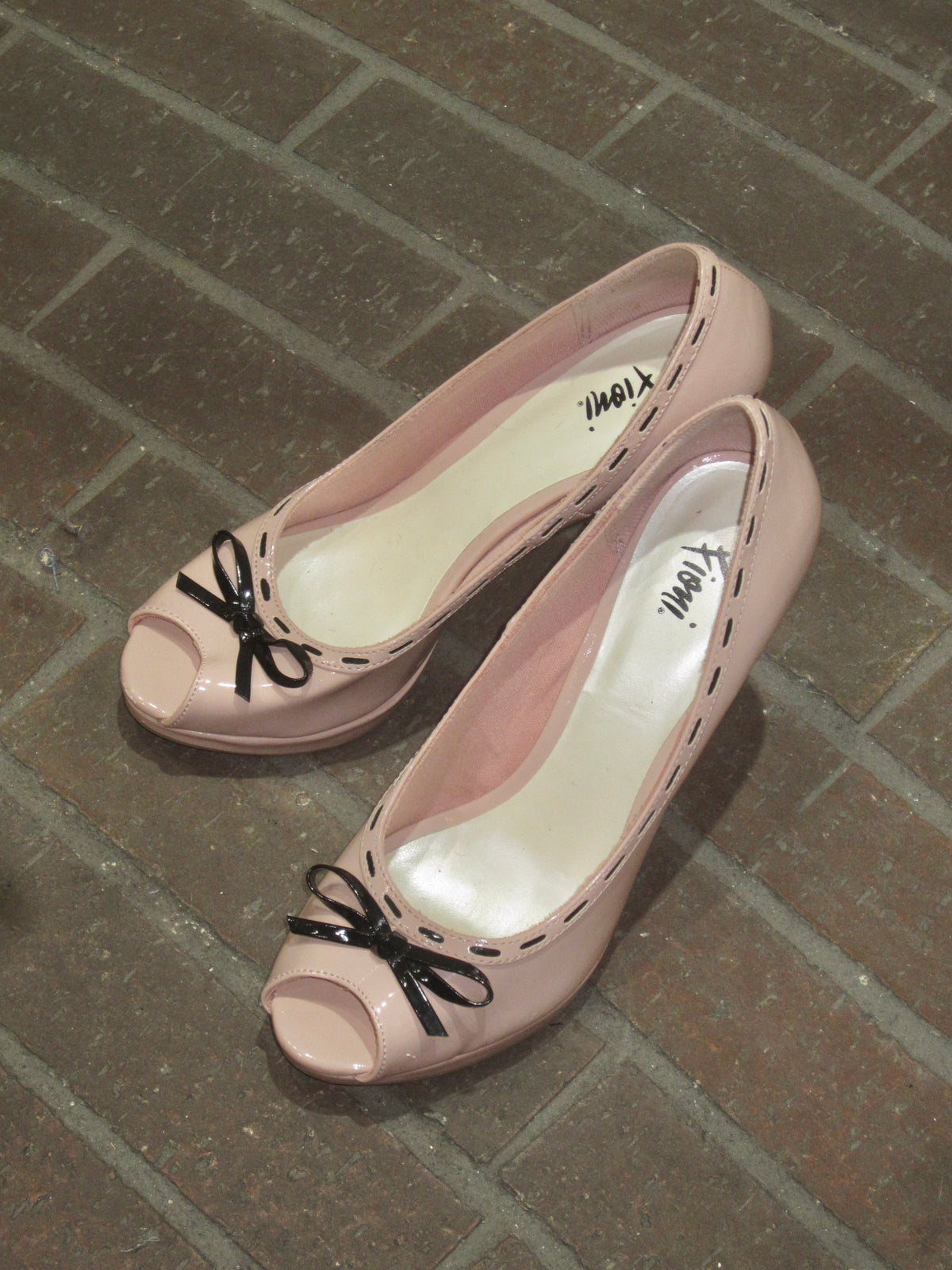 Pink Ribbon Peep Toe Pumps