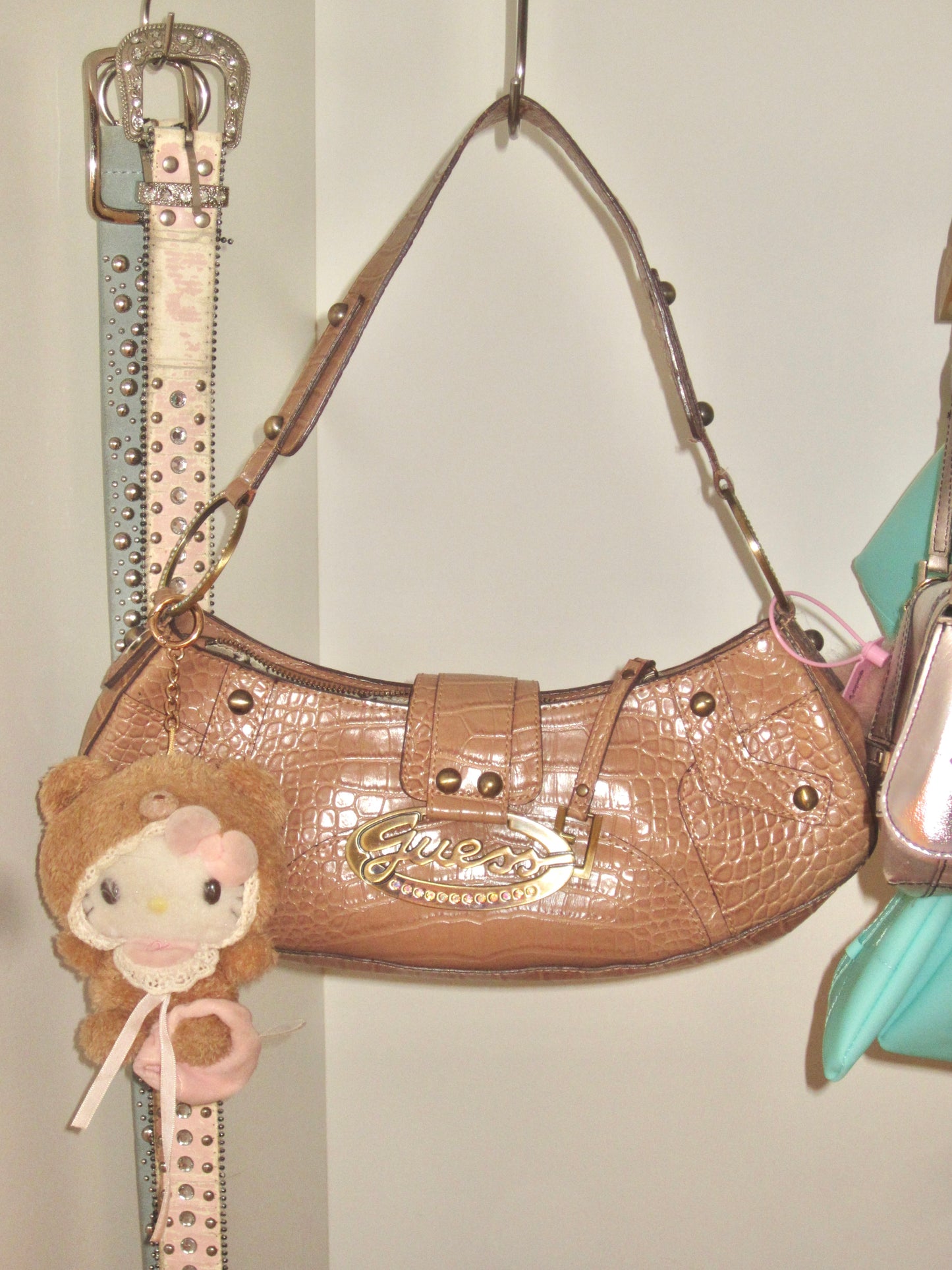 Guess Rhinestone Croc Bag