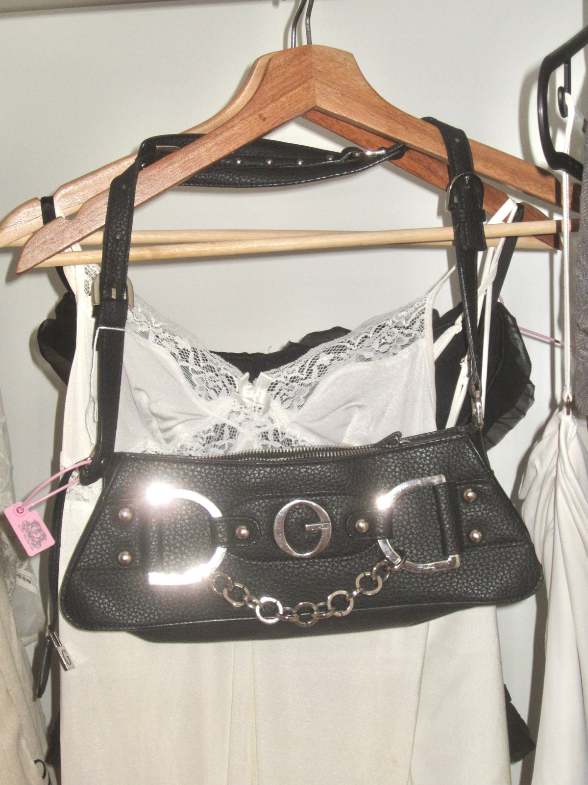 Guess Silver Chain Shoulder Bag