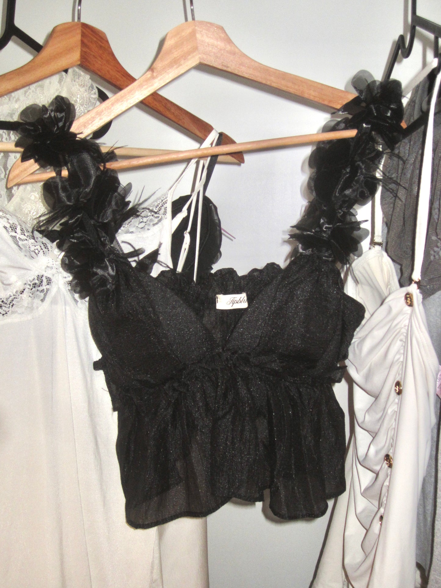 Black Floral Strap Corset