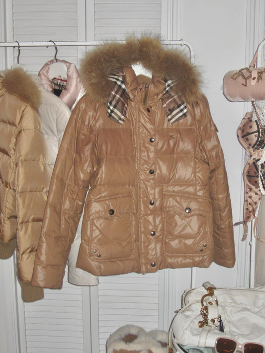 Burberry chocolate puffer down jacket
