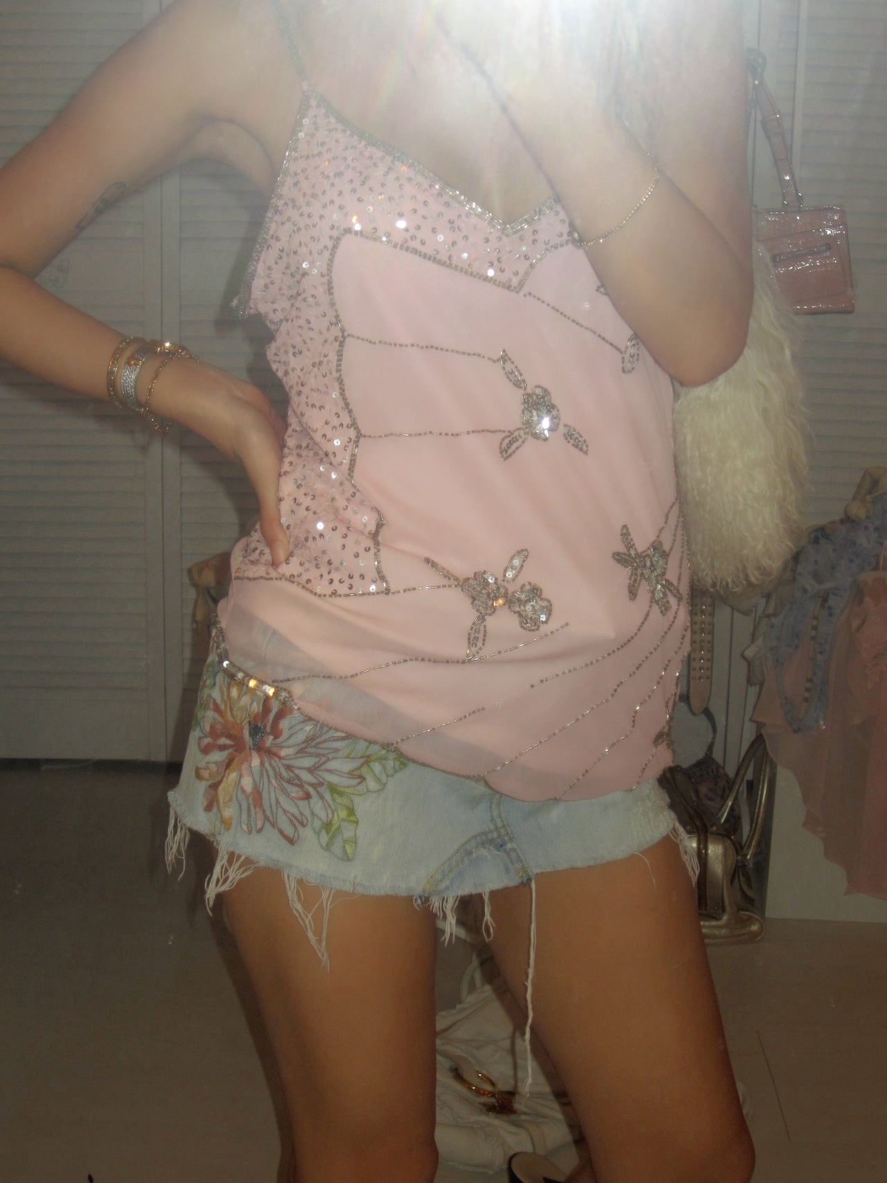 vintage Abercrombie embroidered denim skirt