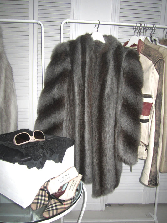 Vintage Silver Éclipse faux fur coat