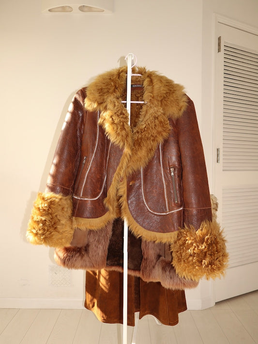Almond Brownie mouton jacket