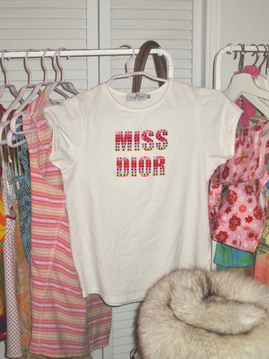 Vintage miss Dior rhinestone tee