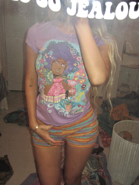 Cosmic bloom glitter tee