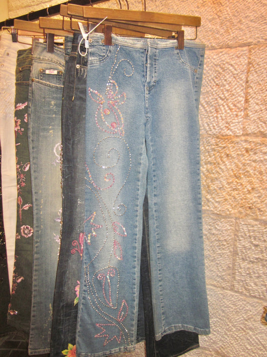 Vintage 00s angels sequin denim