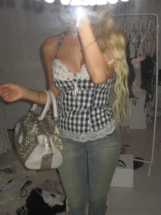 Vintage rabbit bustier top