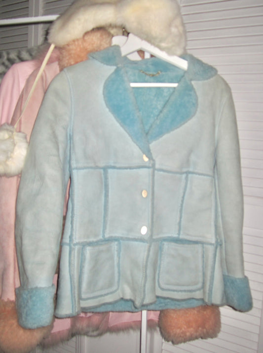 Salvatore Ferragamo baby blue sheep leather jacket