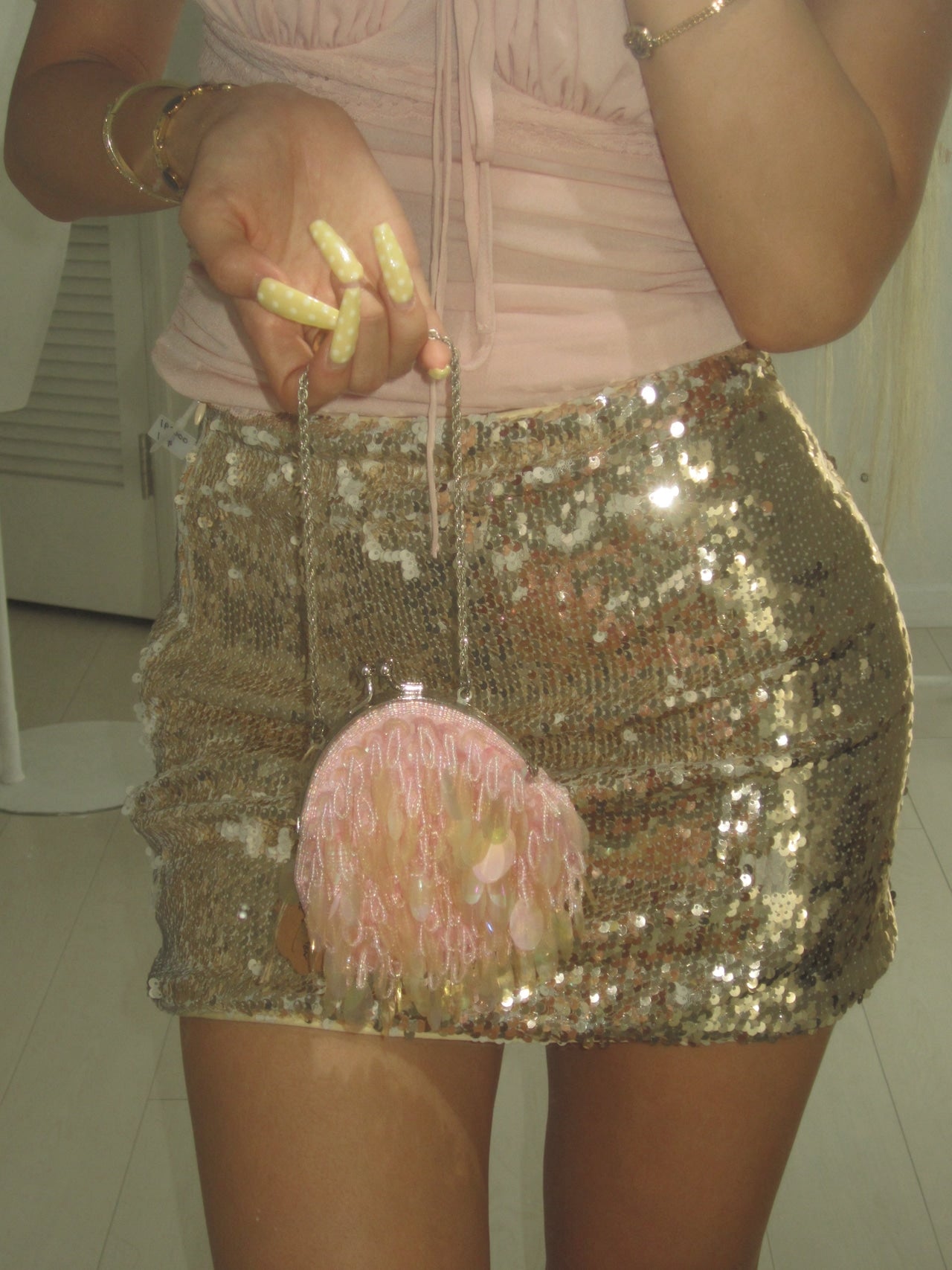 Vintage altard state Ibiza summer sequin mini skirt