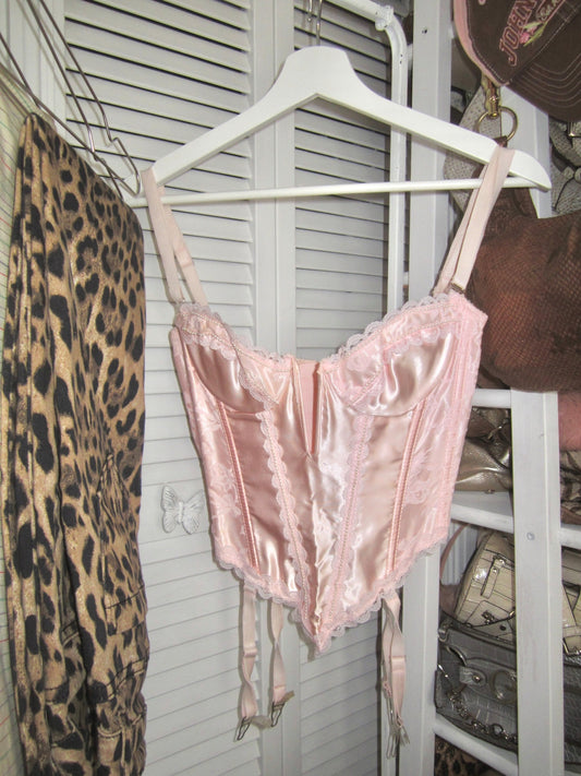 00s vintage satin pink bustier